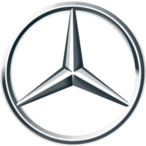 Logotipo da marca Mercedes-Benz.